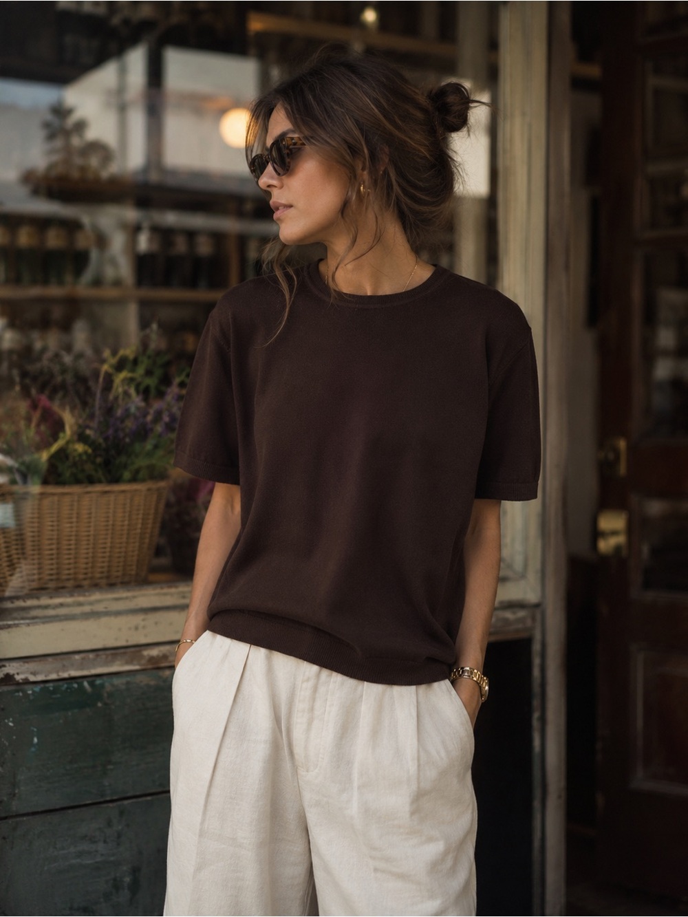 Made in Italy 100% Virgin Wool Knit Top | Woolmark | Espresso Brown | Successo